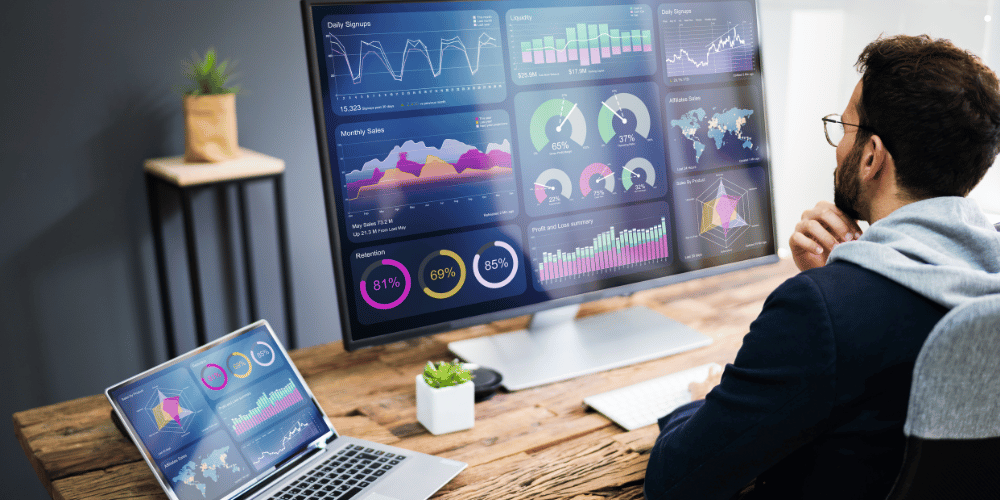 Dashboard de analytics midiendo el ROI de campañas de marketing digital
