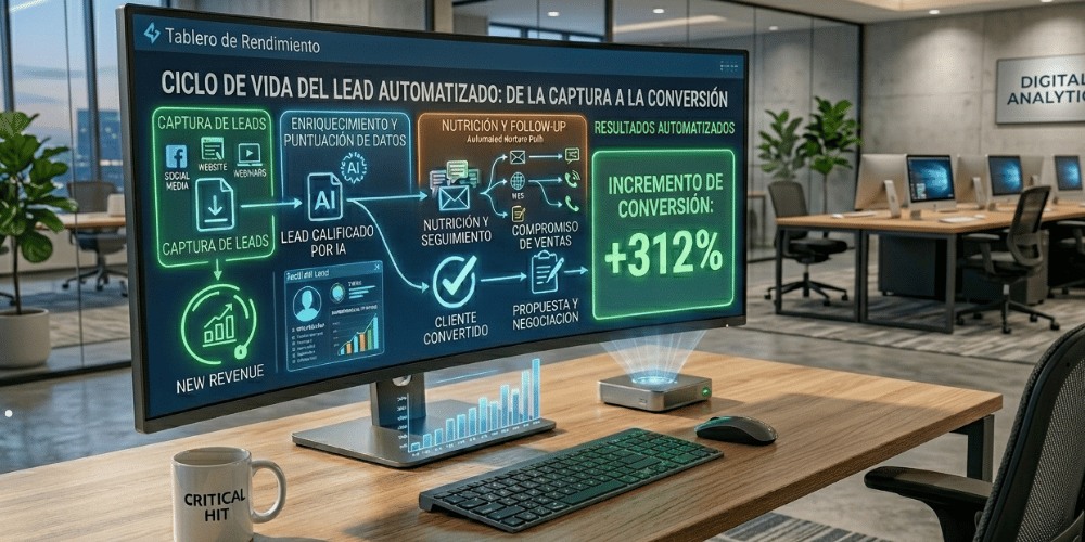 Diagrama del ciclo de vida del lead para entender el seguimiento de leads automatizado desde captura hasta conversión.